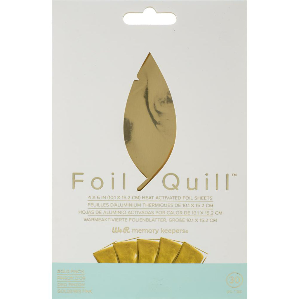 WE R MEMORY KEEPERS Hojas de Trasferencia Foil Quill Oro Pinzón