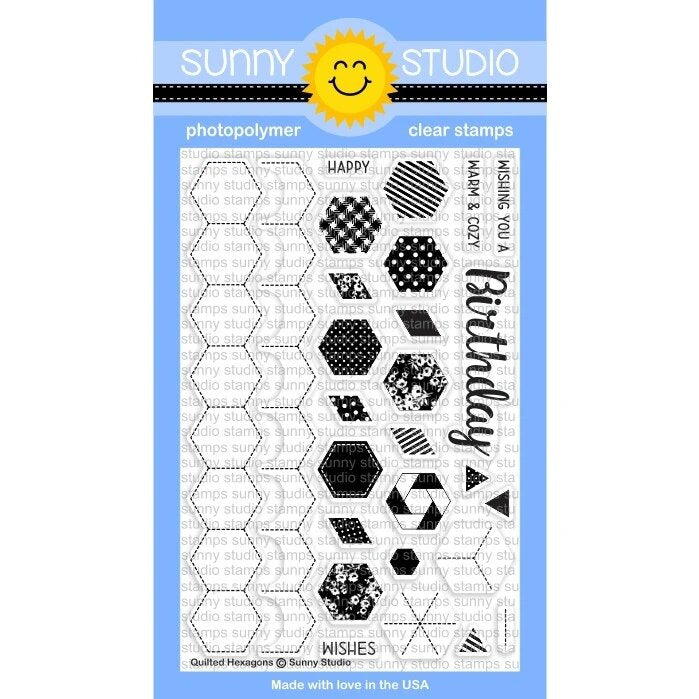 SUNNY STUDIOS Sello - Quilted Hexagons